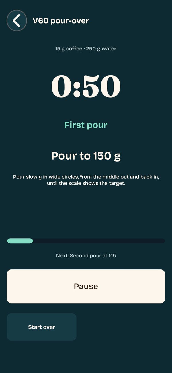 The V60 stage timer